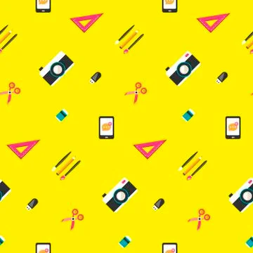 Stationery seamless pattern Stock Illustration