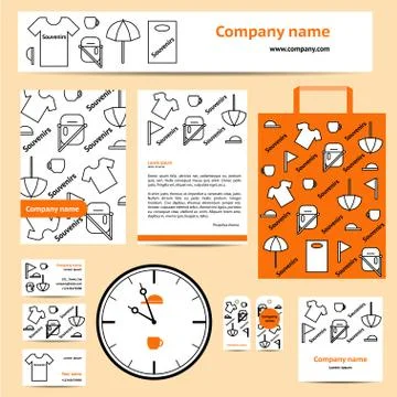 Stationery set design template Stock Illustration