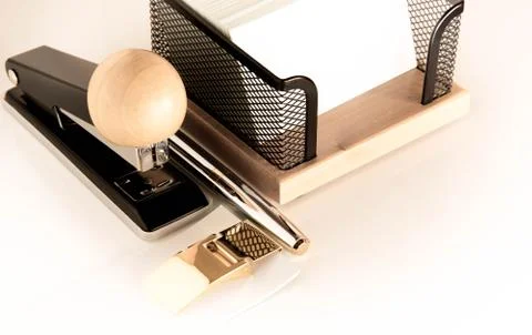 Stationery set on a light background Stock Photos