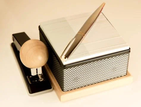Stationery set on a light background Stock Photos