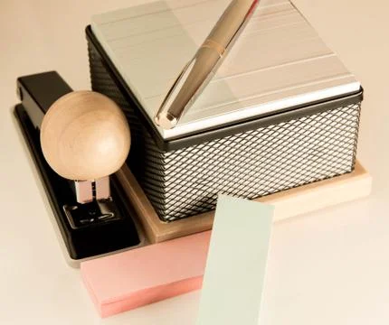 Stationery set on a light background Stock Photos