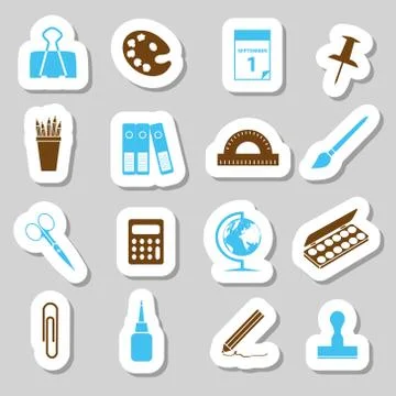 Stationery stickers Stock Illustration