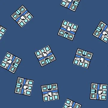 Stationery store vector seamless pattern Illustrazione stock