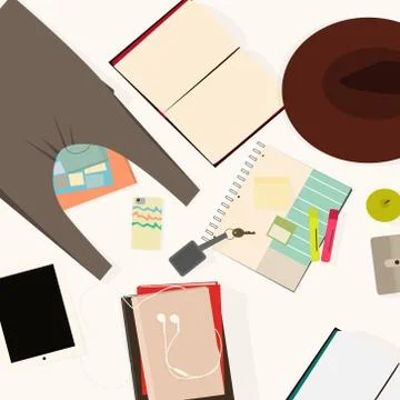 Stationery for student Stock Illustration