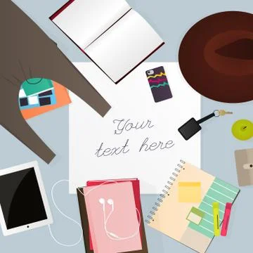 Stationery for student Illustrazione stock