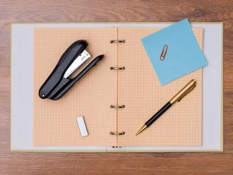 Stationery on the table Stock Photos