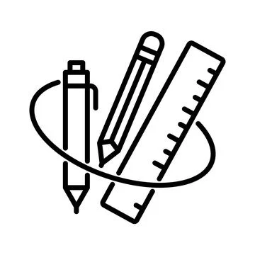 Stationery tool icon vector design in line style Stock Illustration