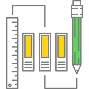 Stationery tool prototype icon flat line vector Stock Illustration