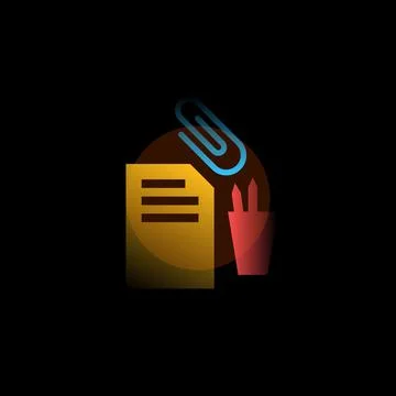 Stationery. Vector icon in gradient style. Editable illustration Stock Illustration