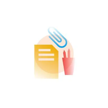 Stationery. Vector icon in gradient style. Editable illustration Stock Illustration