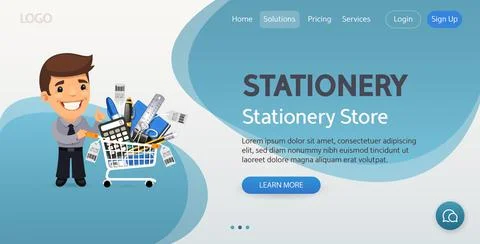 Stationery Website Template Stock Illustration