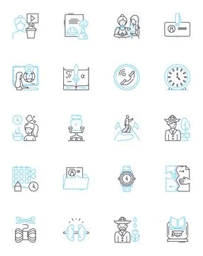 Statiry linear icons set. Statistics, Data, Insights, Analytics, Analysis Stock Illustration