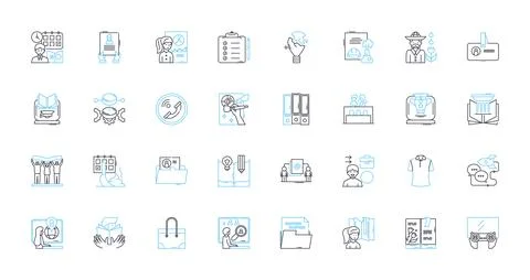 Statiry linear icons set. Statistics, Data, Insights, Analytics, Analysis Stock Illustration