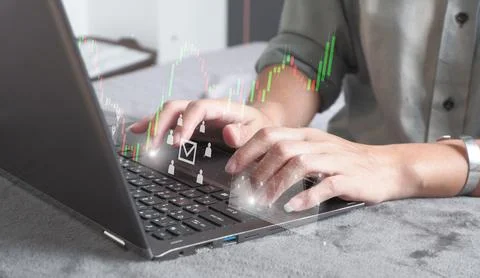 Statistic chart stock infographic : Concept business technology. Stock Photos