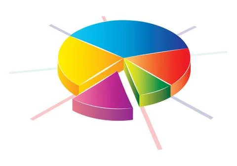 Statistic colorful pie chart icon, vector illustration Stock Illustration