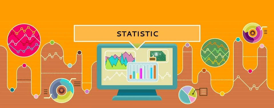 Statistic Concept Design Style Flat Stock Illustration