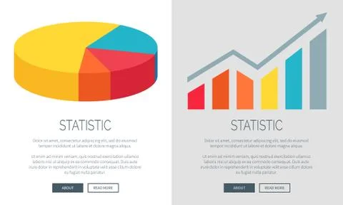 Statistic Design with Pie Chart and Bar Graph イラスト素材