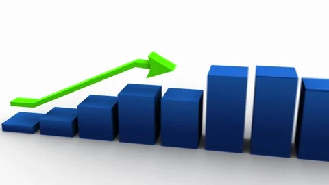 Statistic direction going up market isolated business render abstract on video 库存影片 334653013