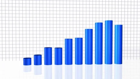 Statistic direction going up market isolated business render abstract on video 库存影片 334653017