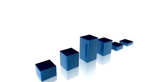 Statistic direction going up market isolated business render abstract on video Stock-Footage 334653021