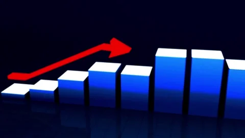Statistic direction going up market isolated business render abstract on video Stock-Footage 334653022