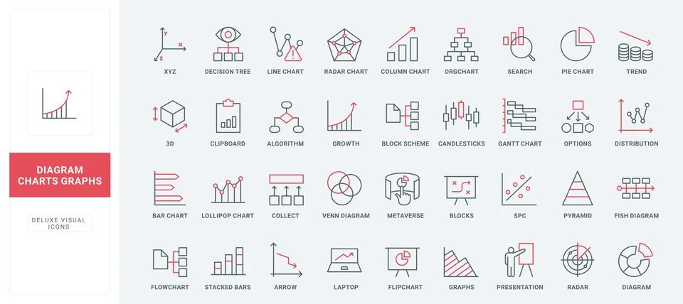 Statistic graph progress, financial profit growth, increase and decrease line Stock Illustration