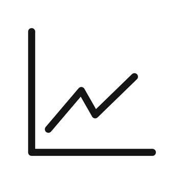 Statistic Up icon linear vector graphics sign Stock Illustration