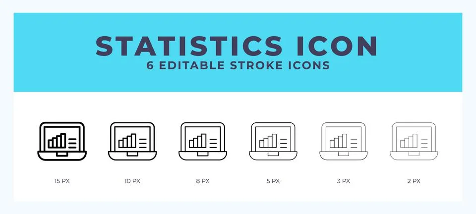 Statistic icon vector illustration. With editable stroke for web. App and mor Stock Illustration