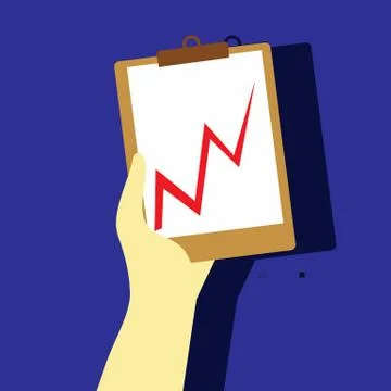 Statistic Paper Task Hand Gesture Vector Illustration Graphic Illustrazione stock