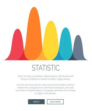 Statistic Presentation with Colorful Bar Graph 스톡 일러스트