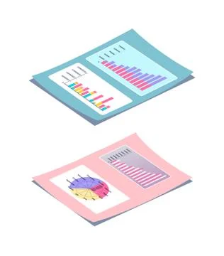 Statistic on Printed Report, Information on Docs Stock Illustration