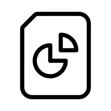 Statistic Report Icon, Creative Outline Design for Data, Analysis, and Graphs Stock Illustration
