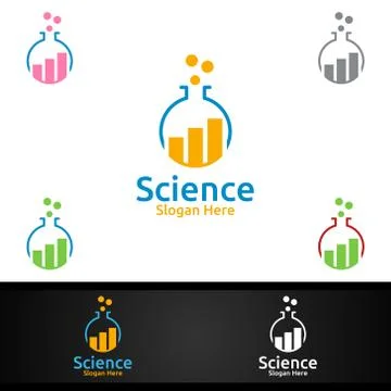 Statistic Science and Research Lab Logo for Microbiology, Biotechnology, Chem Stockillustratie