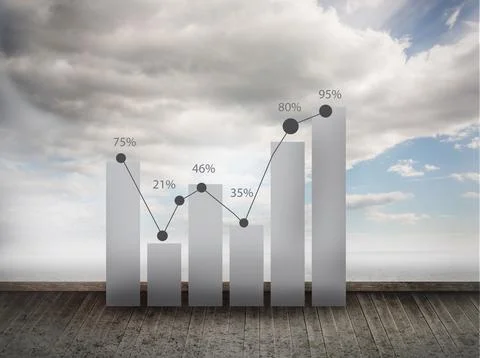 Statistic on sky background Stock Photos