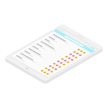 Statistic tablet icon, isometric style Illustrazione stock