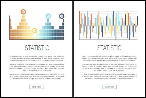 Statistic Web Pages, Diagrams and Info Charts Stock Illustration