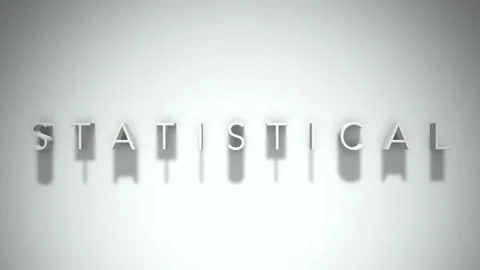 Statistical 3D title animation with shadows on a white background Stock Footage 296498729
