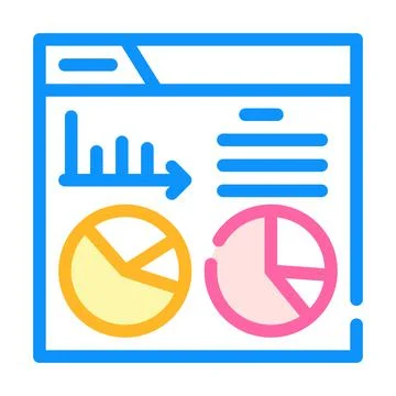 Statistical analysis digital report color icon vector illustration Stock Illustration
