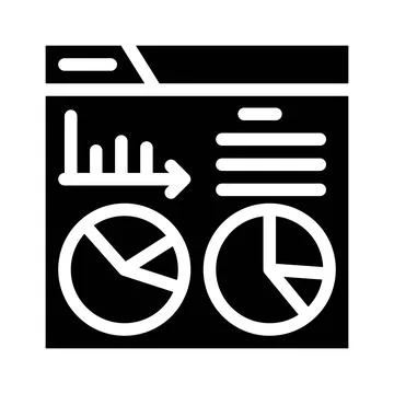 Statistical analysis digital report glyph icon vector illustration Illustrazione stock