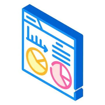 Statistical analysis digital report isometric icon vector illustration Stock Illustration