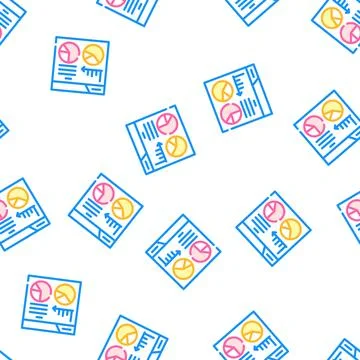 Statistical analysis digital report vector seamless pattern Stock Illustration