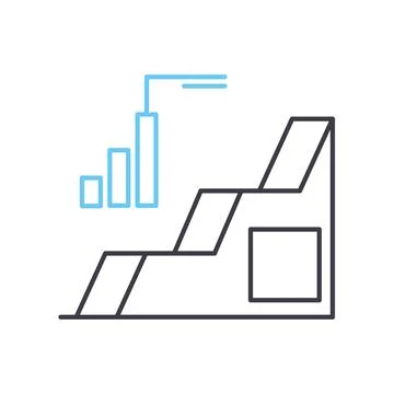 Statistical analysis line icon, outline symbol, vector illustration, concept 스톡 일러스트