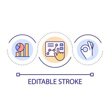 Statistical analysis loop concept icon Stock Illustration