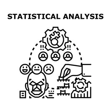 Statistical analysis processing customer feedback data Stock Illustration