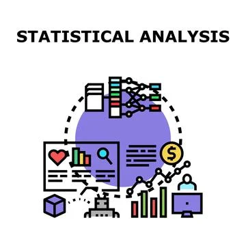 Statistical analysis processing data and information technology 스톡 일러스트