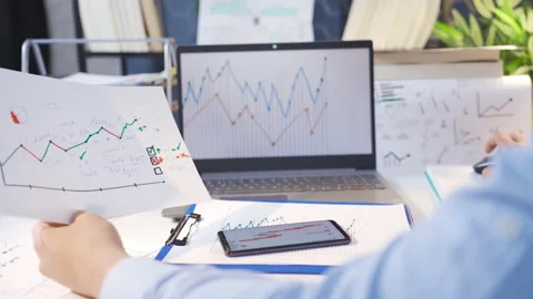 Statistical analysis of stock market data. Stock Footage 220648817