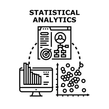 Statistical analytics collecting and visualizing business information Stock Illustration