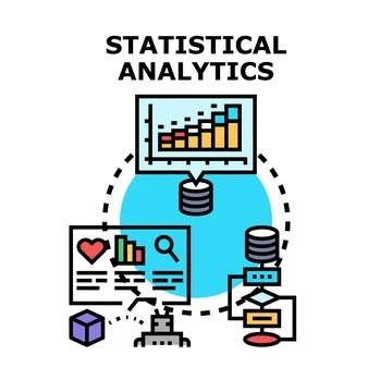 Statistical analytics processing data for business insights Stock Illustration