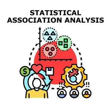 Statistical association analysis for business data processing Stock Illustration