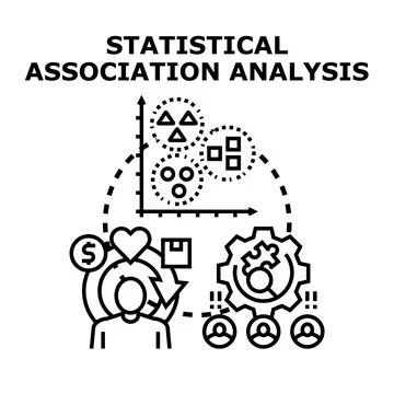 Statistical association analysis for business data processing Stock Illustration